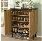 MODFU Schuhschrank 80x91,5x35 cm Mosaik-Schuhschrank 2-t&uuml;rig, Holzoptik,
