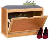 relaxdays Schuhbank mit grauer Sitzfl&auml;che (1-St)