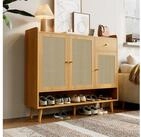 STILVORA Schuhschrank mit Schubladen,Rattan-Schuhschrank Aufwahrungsschrank mit