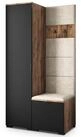 Masseno Garderobenschrank LORI 95 x 181 cm Garderoben-Set mit 1 T&uuml;r Eiche...