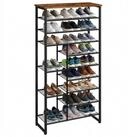 relaxdays Schuhregal Metall & MDF 10 Ebenen, 1-tlg., Vintagebraun