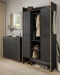 Inn.Furn Garderoben-Set Salud, (Komplett-Set in Basalt Grau mit Eiche, 210 x...
