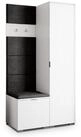 Masseno Garderobenschrank LORI 95 x 181 cm Garderoben-Set mit 1 T&uuml;r Wei&szlig;