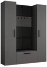 Masseno Garderobenschrank MODULO 160,6 x 204 cm Flurm&ouml;bel mit 2 T&uuml;ren Grau