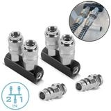 STAHLWERK Druckluftwerkzeug 2 x 2-fach Druckluft-Verteiler bis 35 bar, (Paket,