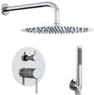 vidaXL Regenduschkopf Verdecktes Duschsystem (Rund) Silber Edelstahl 201,...