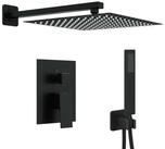 vidaXL Regenduschkopf Verborgenes Duschsystem (Quadrat) Schwarz Edelstahl 201,