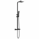 vidaXL Regenduschkopf Thermostatisches Duschset Schwarz Edelstahl 201, (1-tlg)