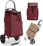 Sekey Einkaufstrolley 2 in 1 Klappbar Einkaufswagen mit K&uuml;hlfach - 50 Liter