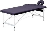 vidaXL Massageliege Massageliege Klappbar 2-Zonen mit Aluminiumgestell Lila