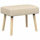 vidaXL Sitzbank Kanalgepolsterte Bank Creme 60 x 40 x 45 cm Stoff (1-St)