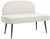 vidaXL Sitzbank Gepolsterte Bank mit R&uuml;ckenlehne Wei&szlig; 110 x 60 x 76 cm (1-St)