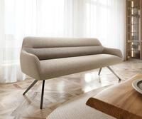DELIFE Essbank Taya-Flex, 200 cm Kreuzgestell kantig Graphit Boucl&eacute; Schlamm