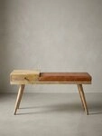 KADIMA DESIGN Sitzbank Retro-Sitzm&ouml;bel mit Ziegenlederbezug, viel Stauraum