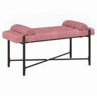 vidaXL Sitzbank Knopfgepolsterte Bank mit Kissen Rosa 110 x 40 x 46 cm Samt...