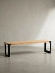 KADIMA DESIGN Sitzbank Esszimmerbank 160x40x45 cm Akazie Massivholz Metall