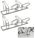 TRUTZHOLM Fahrradst&auml;nder f&uuml;r 8 Fahrr&auml;der h&ouml;henversetzt 280 x 45 cm Stahl