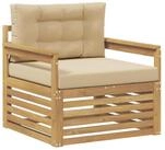 vidaXL Sofaelement Outdoor-Sofa Polyester Wei&szlig; (1 St)