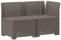 vidaXL Sofaelement 2-Sitzer Garten-Sofa Rattan-Look PP Hellgrau