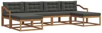 vidaXL Gartenlounge-Set Outdoor-Sofagarnitur 6 stk. Natur und Anthrazit, (6-tlg)
