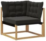 vidaXL Sofaelement Outdoor Ecksofa Massivholz Wei&szlig;