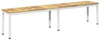vidaXL Gartenbank Gartenbank 201 x 35 x 45 cm Massivholz Wei&szlig; Rechtwinklig...