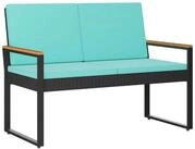 vidaXL Gartenbank Bank Outdoor 2 -Seater 107 x 61 x 80 cm Poly-Rattan Rechteckig