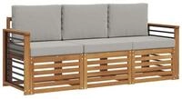 vidaXL Gartenlounge-Set Sofagarnituren 3 stk. Nat&uuml;rlich und Hellgrau...