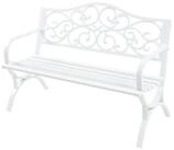 casa.pro Gartenbank, &raquo;Utav&laquo; f&uuml;r 2-3 Personen Stahl 127x53x79 cm Wei&szlig;