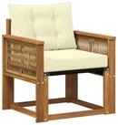 vidaXL Sofaelement Outdoor Mittelsofa Massives nholz und Textilene Natur (1 St)