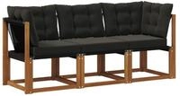 vidaXL Sofaelement 3 stk. Outdoor Mittel- und Ecksofa Natur (3 St)