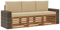 vidaXL Gartenlounge-Set Sofagarnituren 3 stk. Massivholz, (3-tlg)