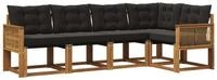 vidaXL Gartenlounge-Set Outdoor-Sofagarnitur 5 stk. Nat&uuml;rlich und Schwarz,...