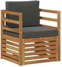 vidaXL Sofaelement Outdoor-Sofagarnitur Massives nholz und Polyester (1 St)