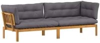 vidaXL Sofaelement Garten Pallet Sofa Einheiten 2 St&uuml;ck Nat&uuml;rlich und...