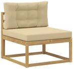 vidaXL Sofaelement Outdoor Mittelsofa Polyester Wei&szlig; (1 St)