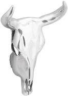 vidaXL Skulptur Bullen Sch&auml;del Silber 34 x 13 x 53 cm Aluminium (1 St)