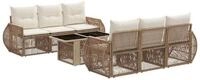 vidaXL Gartensofa Gartensofa-set 7 stk. Beige und Cremewei&szlig; Poly-Rattan, 7...