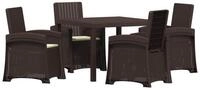 vidaXL Gartenlounge-Set Garten Essgruppe 5 stk. Braun und Creme PP, (5-tlg)