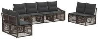 vidaXL Gartenlounge-Set Gartensofa-set 8 stk. Grau Poly-Rattan, (8-tlg)