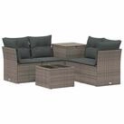 vidaXL Gartensofa Sofa Set 6 stk. Grau und Dunkelgrau Polyrattan und Stahl, 6...