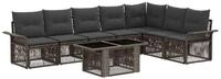 vidaXL Gartensofa Gartensofa-set 8 stk. Grau und Dunkelgrau Poly-Rattan, 8 Teile