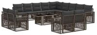 vidaXL Gartensofa Gartensofa-set 14 stk. Grau und Dunkelgrau Poly-Rattan, 14...