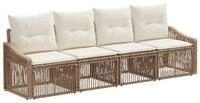 vidaXL Gartenlounge-Set Gartensofa-set 4 stk. Beige Poly-Rattan, (4-tlg)
