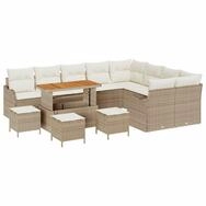 vidaXL Gartenlounge-Set Gartensofa-set 13 stk. Beige Poly-Rattan, (13-tlg)