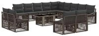 vidaXL Gartensofa Gartensofa-set 14 stk. Grau und Dunkelgrau Poly-Rattan, 14...