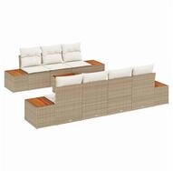 vidaXL Gartenlounge-Set Gartensofa-set 8 stk. Beige Poly Rattan, (8-tlg)