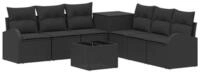 vidaXL Gartensofa Sofa Set 8 stk. Schwarz Polyrattan und Stahl, 8 Teile