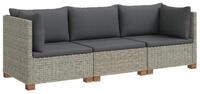 vidaXL Sofaelement 3 Stk. Rattan-Lounge-Set mit Kissen GENDT Naturrattan Kubu...