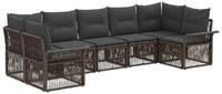 vidaXL Loungesofa Gartensofa-set 7 stk. 7-Sitzanzahl Grau Poly-Rattan, 7 Teile